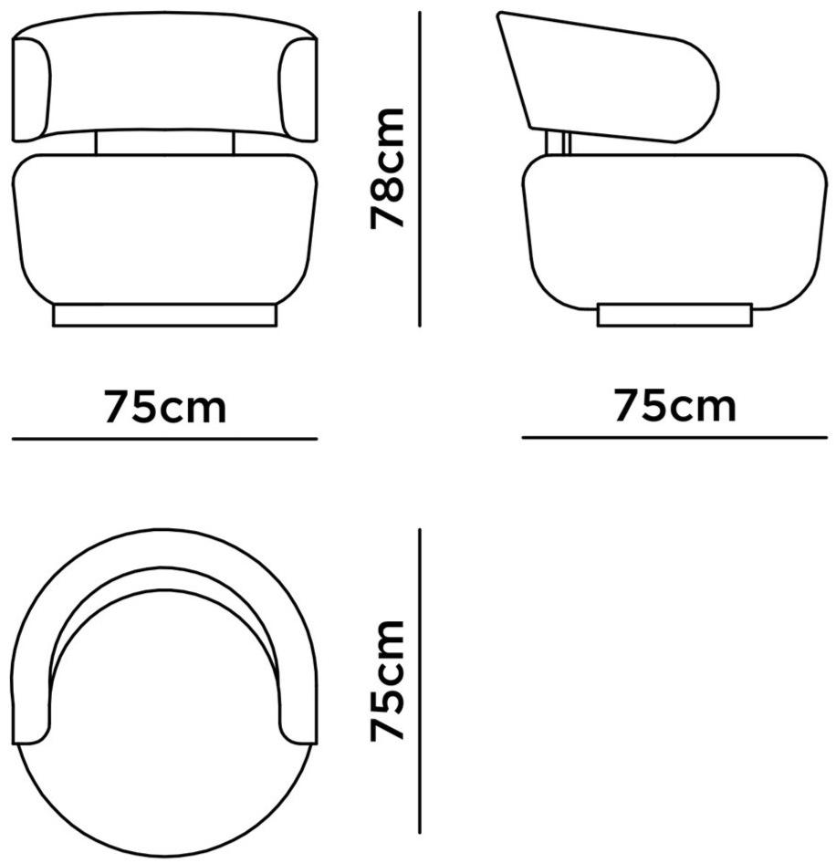 Greenapple Вращающееся кресло с тканевой обивкой Perfect raw G703138  - Вид №7