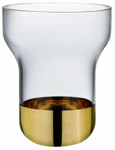 NUDE Хрустальная ваза с золотой основой Contour