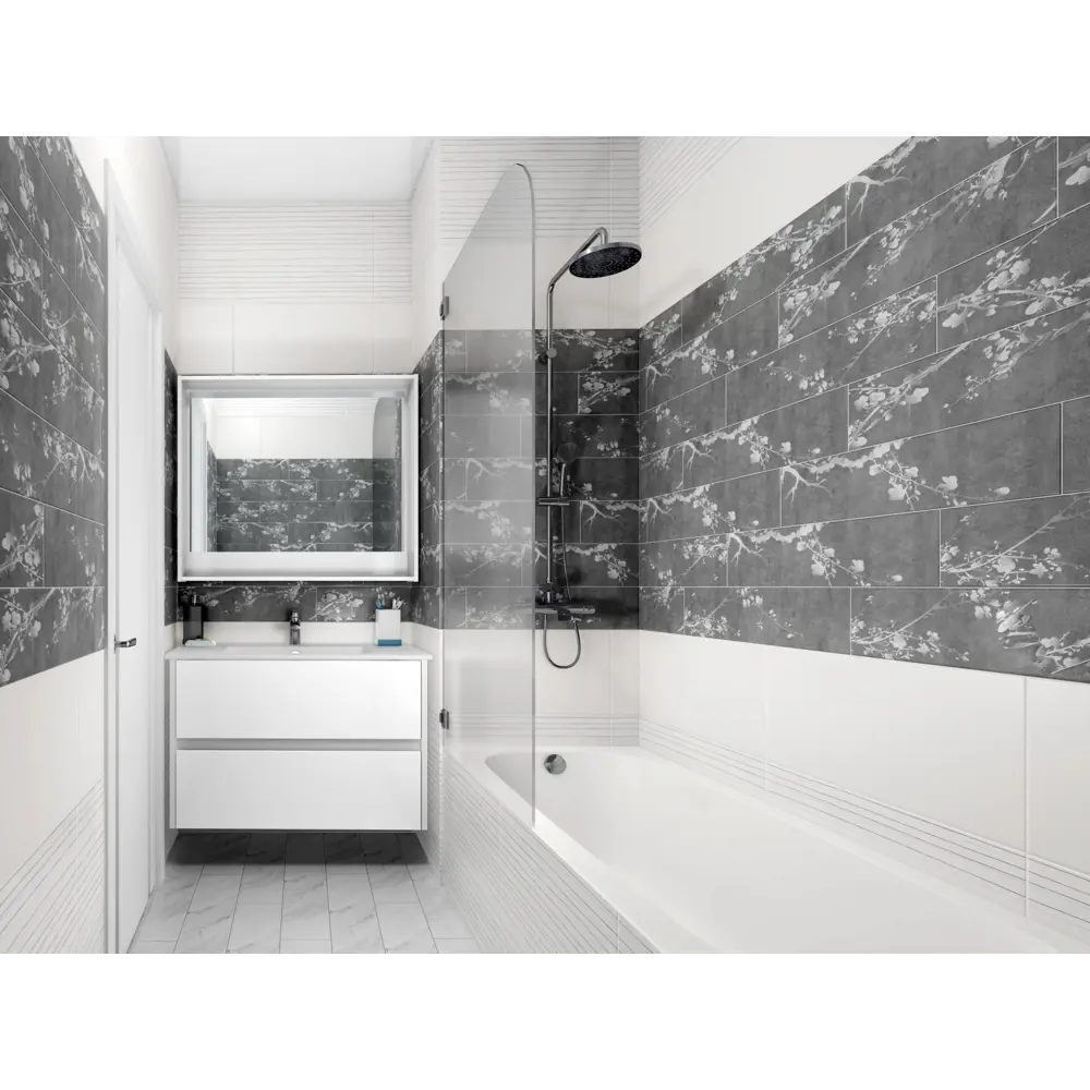 Плитка настенная Tone 30х60 см 1.62 м² цвет белый матовый BELANI STLM-2136210 - Вид №10