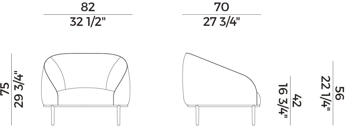 Potocco Кресло из ткани с подлокотниками Yoisho 904/pl - Вид №5
