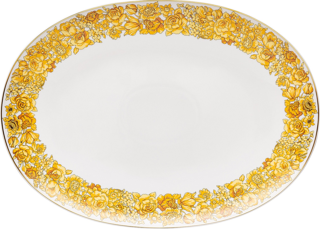 10649012 Rosenthal Versace Блюдо овальное Rosenthal Versace Медуза Рапсодия 38см, фарфор Фарфор 