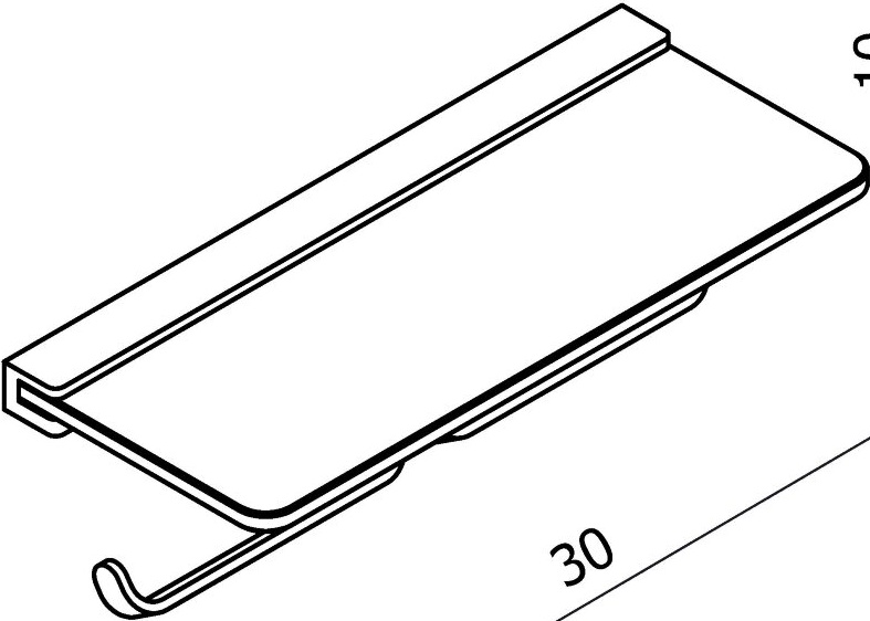 32042B Бумагодержатель двойной подвесной с полкой цвет хром LANGBERGER MELVIN - Вид №2