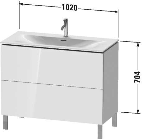 LC659800909 L-Cube Тумбочка напольная Светло-голубой матовый декор Duravit - Вид №1