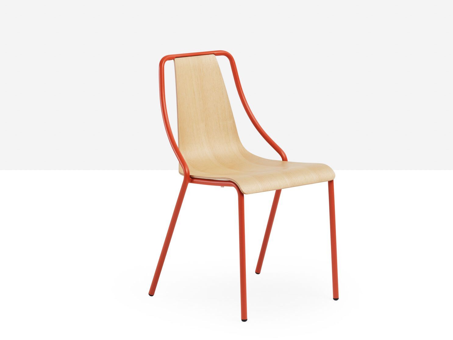 Стальной стул с деревянным сиденьем Midj ARCH-00071399