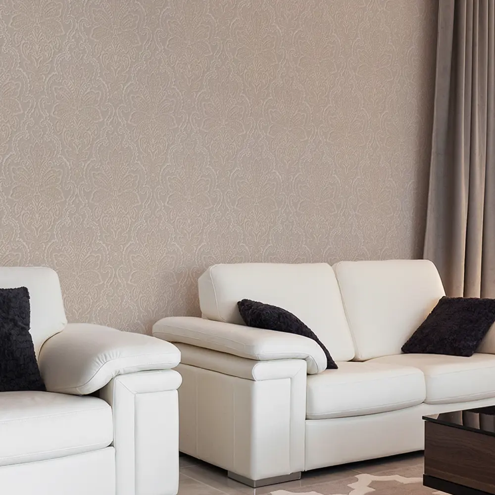 Обои флизелиновые Московская обойная фабрика Этро Шенил бежевые 4057-2 1.06 м STLM-2048085 - Вид №2