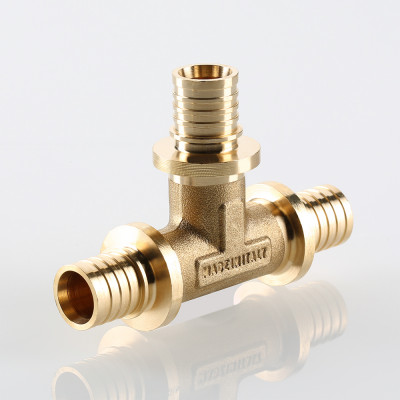 VTm.431.BG.161616 Фитинг аксиальный универсальный – тройник надвижной Valtec 16 (2,2) мм х 16 (2,2) мм х 16 (2,2) мм  - Вид №3