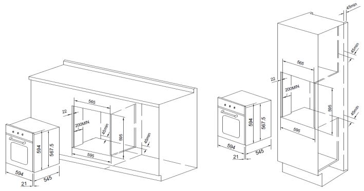 1319568 Электрический духовой шкаф Graude BE 60.3 W белый STDN-0054219 - Вид №9