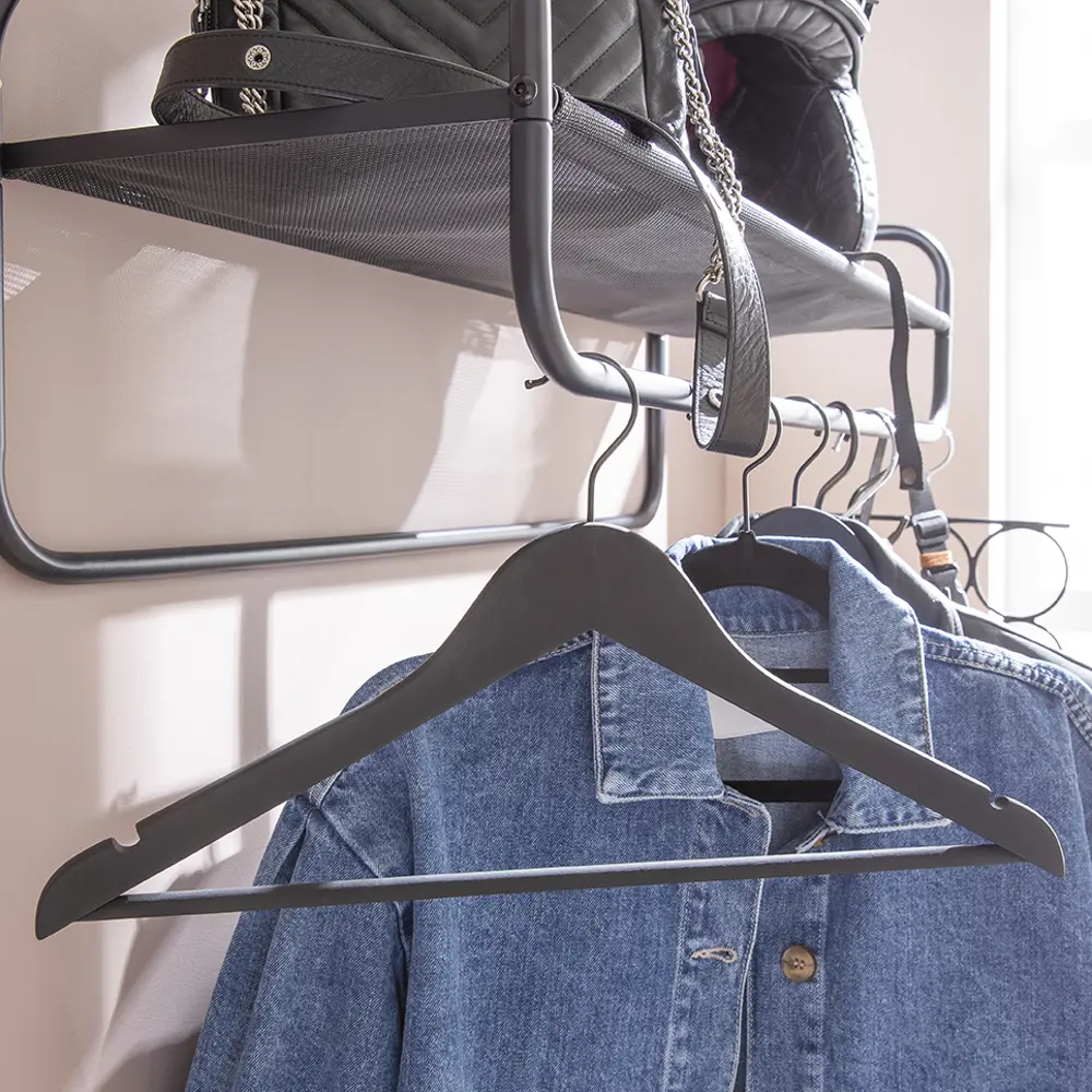 Плечики для одежды KONSENSA 44.5 см дерево цвет черный 4 шт Плечики деревянные STLM-2207099 - Вид №6