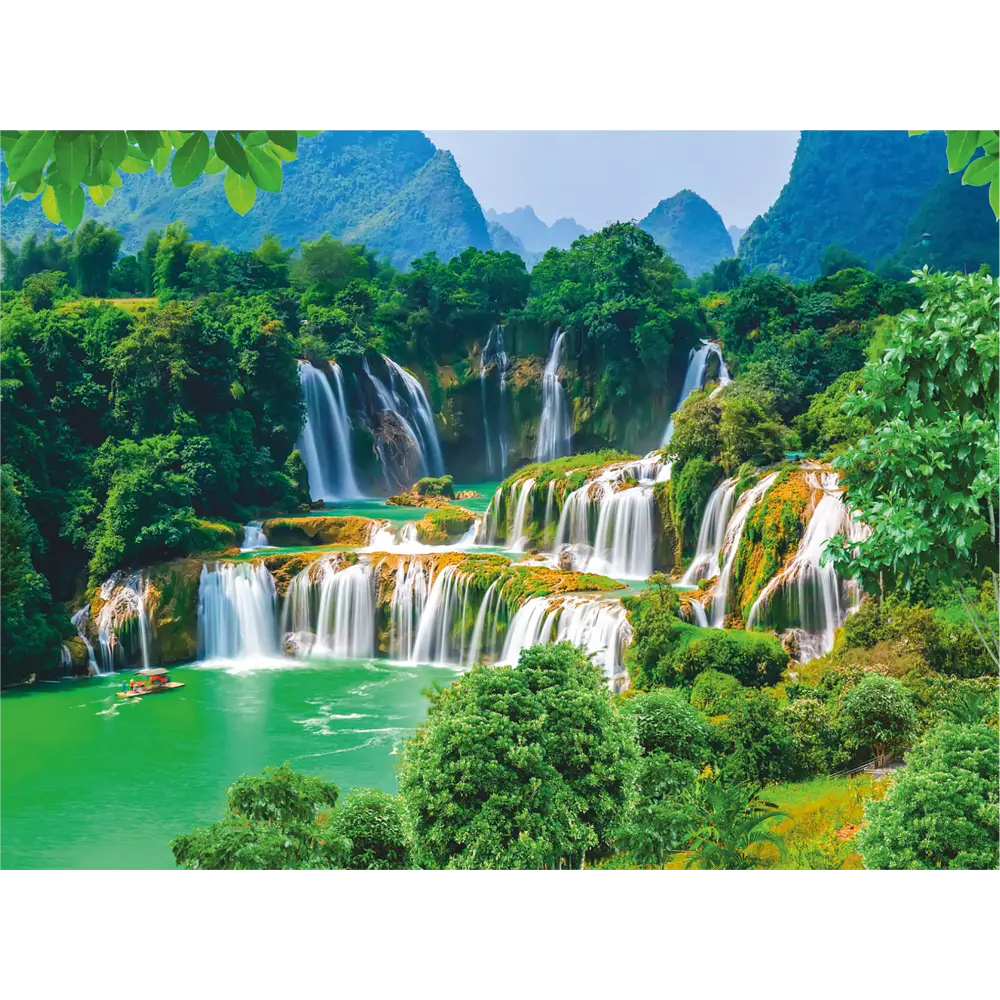 Фотообои Водопад в горах бумажные 280x200 см Симфония STLM-2206929