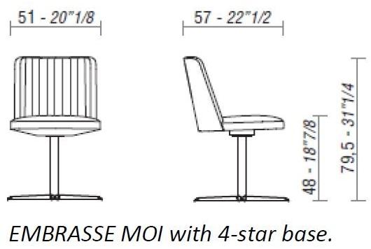 ESTEL GROUP Стул с обивкой из ткани с 4 спицами Embrasse sun-id-1480191 - Вид №2