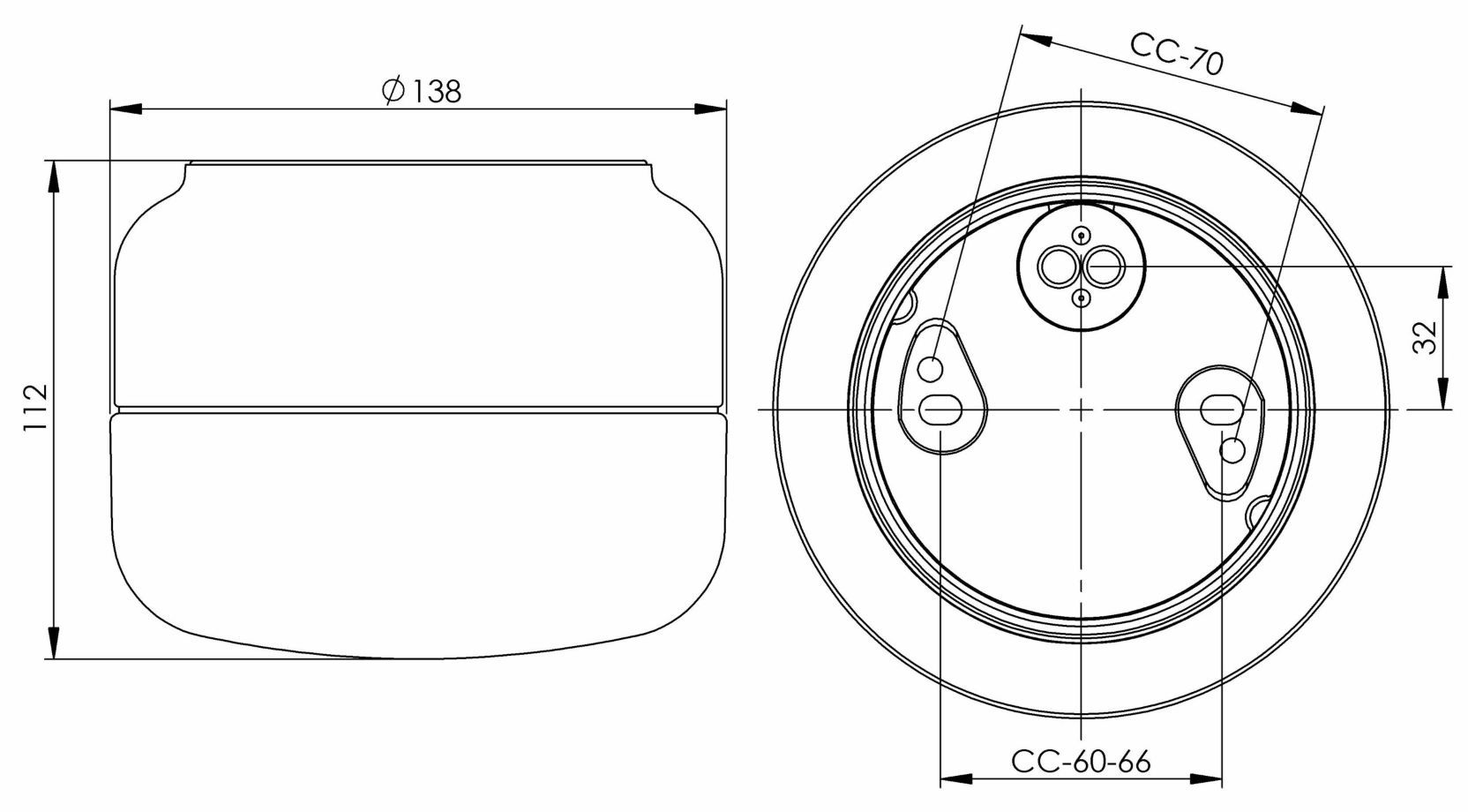 Настенный светильник / потолочный светильник из матового стекла и фарфора Ifö Electric Ohm ARCH-00092111 - Вид №2