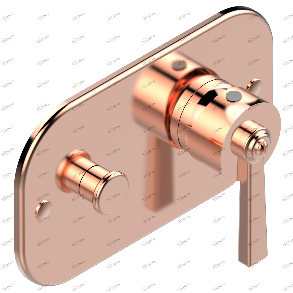 G7D-6550B Внешняя часть смесителя для душа однорычажного встраиваемого в стену с переключателем 6550 Thg-paris Saint Germain с рукоятками Розовое золото G7D 6550B CAT.F