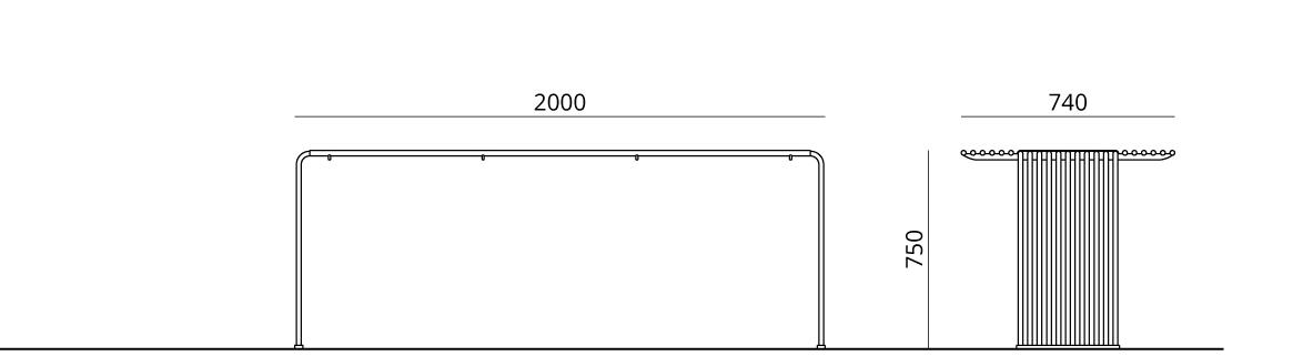 Urbantime Прямоугольный стол для общественных мест из металла Zeroquindici.015 sun-id-1418558 - Вид №7