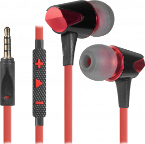 64455 гарнитура для смартфонов sagaris черный + красный, кабель 1,2 м Defender