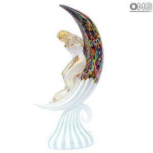 2092 ORIGINALMURANOGLASS Скульптура "Венера на луне" - муранское стекло и муррины 16 см