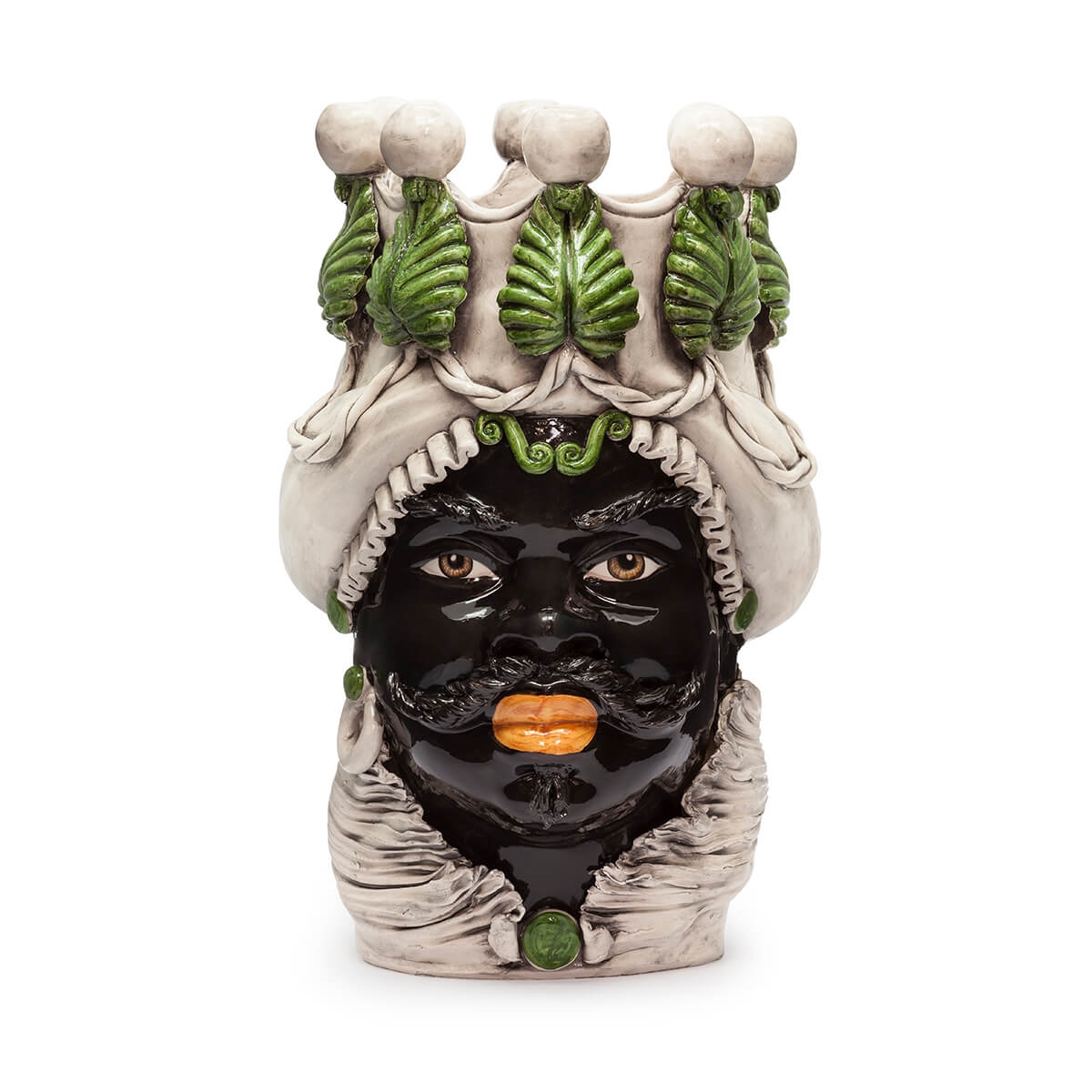 200838-86 ABHIKA ВАЗА МУЖСКАЯ MORO С ПОДСВЕЧНИКОМ DARK GREEN  - Вид №2