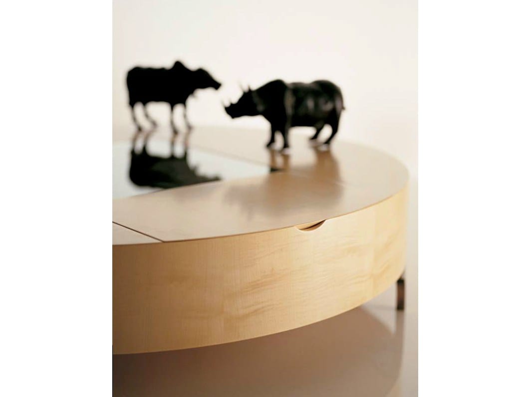 Деревянный низкий круглый журнальный столик OAK дорожки ARCH-00072223 - Вид №1