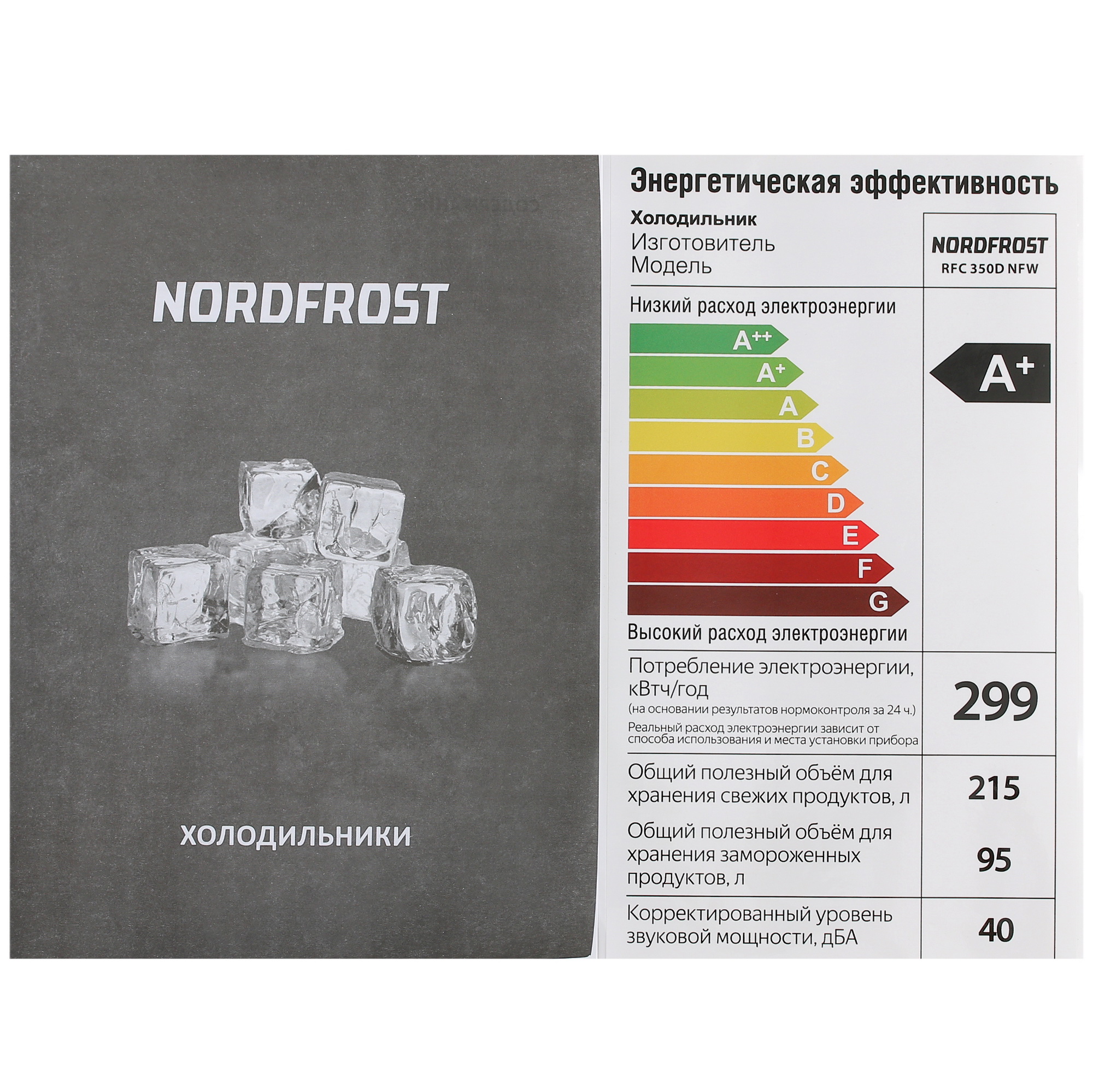 9944655 Холодильник с морозильником   Nordfrost RFC 350D NFW белый STDN-0112461 - Вид №12