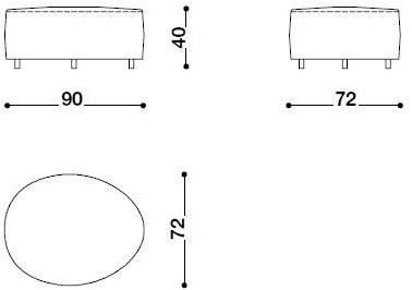 Désirée divani Круглый пуф со съемным чехлом из ткани Milos sun-id-1476272 - Вид №3