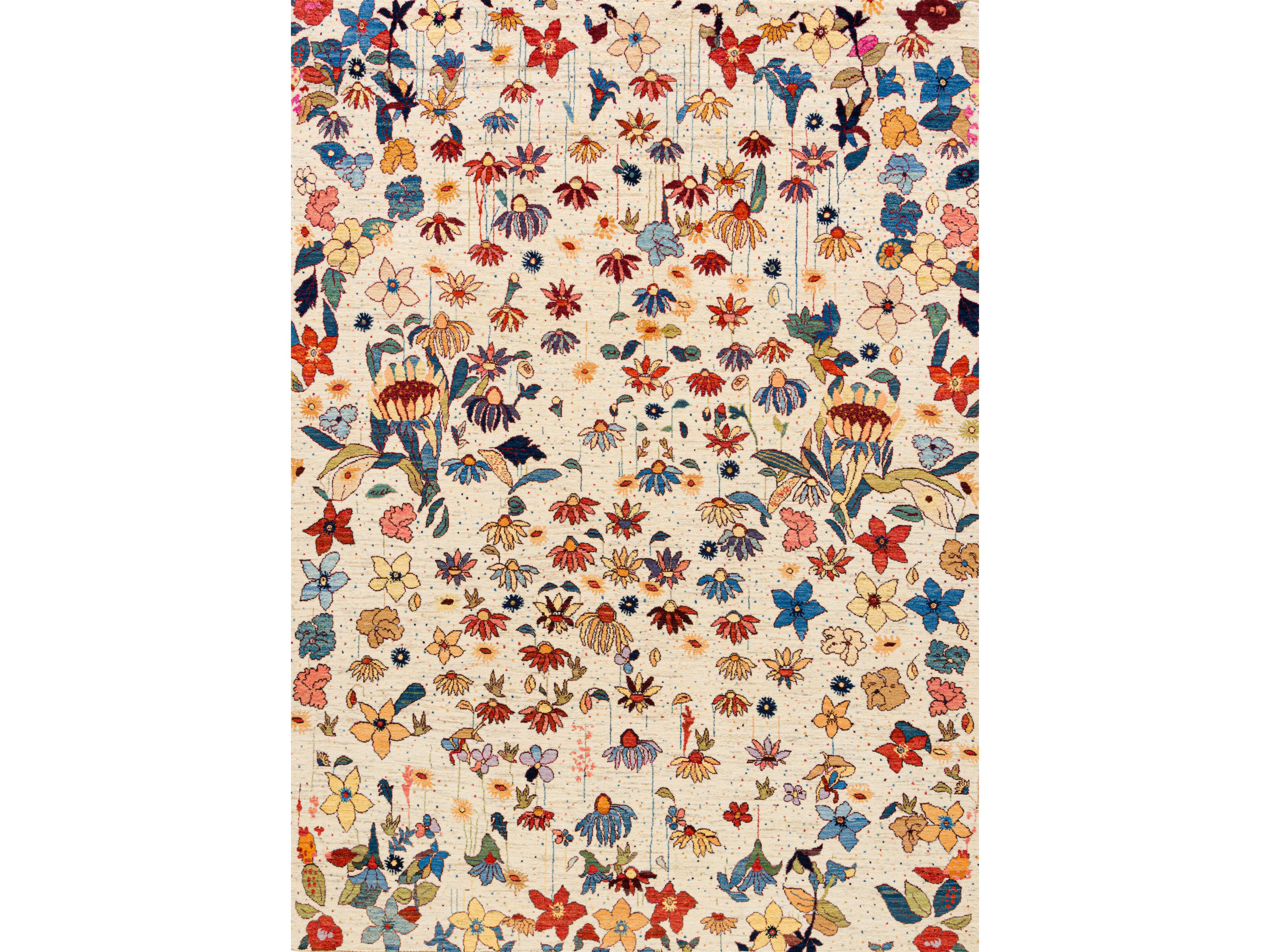 Прямоугольный шерстяной цветочный ковер Zollanvari Garden of Eden-Designer ARCH-00061921