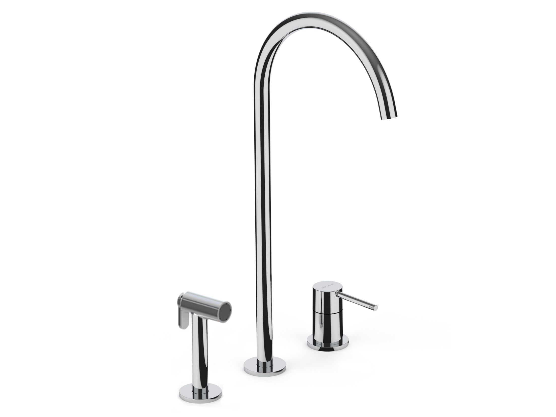 Смеситель для кухни с 3 отверстиями с выдвижным ручным душем GUGLIELMI RUBINETTERIE Sprint ARCH-00056384 - Вид №1