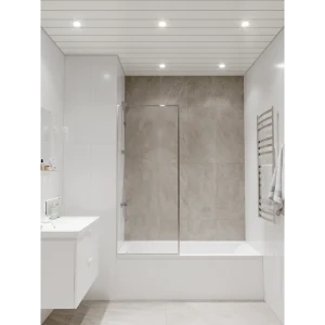 Комплект потолка для туалета 1.35x0.9 м цвет белый глянцевый/металлик