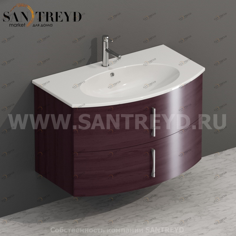 MDMC80Y6079 Тумба с двумя ящиками 78 см фиолетовая Globo 4ALL Италия Ceramica Globo