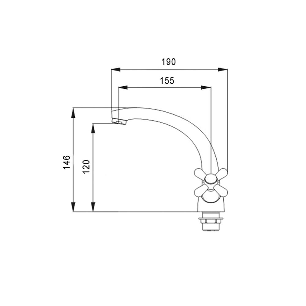 Смеситель для раковины Raiber Classic R2004 с двумя рукоятками R2004 Santreyd  - Вид №3