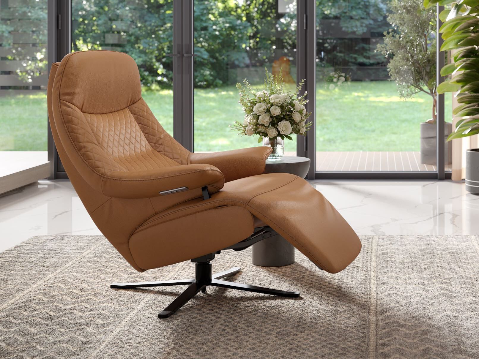 Кожаное вращающееся кресло с подлокотниками Sofanella Гренада ARCH-00023635 - Вид №2