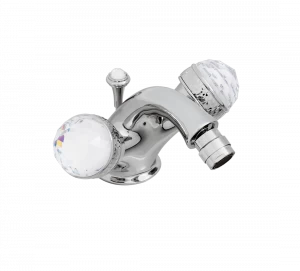 Gentry Home Смеситель для умывальника на три отверстия с выдвижным краном Crystal Хром GH100203