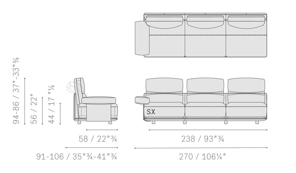 Кожаный модульный диван Poltrona Frau коллекция - диваны и кресла ARCH-00076677 - Вид №13