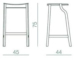Bedont Высокий деревянный табурет Kalea B90 801f / 801r - Вид №3