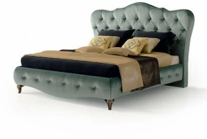 Carpanese Home Кровать king size из бархата с мягким изголовьем Heritage 5189