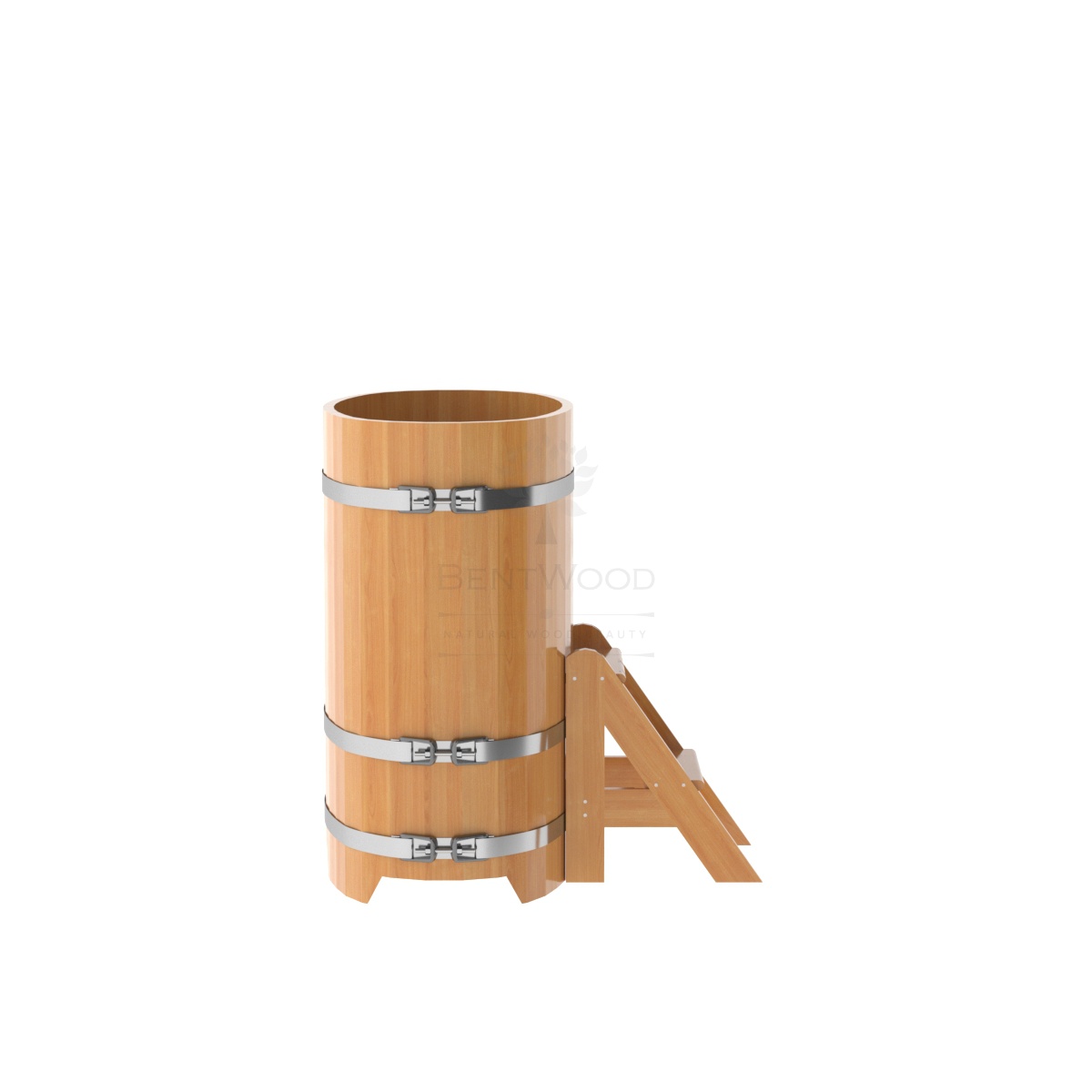 1129 Купель овальная из лиственницы 0,59х1,06х1,10 натуральная премиум Alyarus  - Вид №3