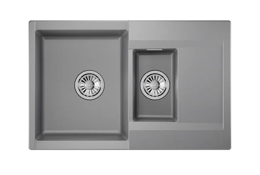 ES-7808, АЛЮМИНИУМ, кухонная мойка, кварц, ESTETICA GRANULA 7808-ST281 - Вид №2