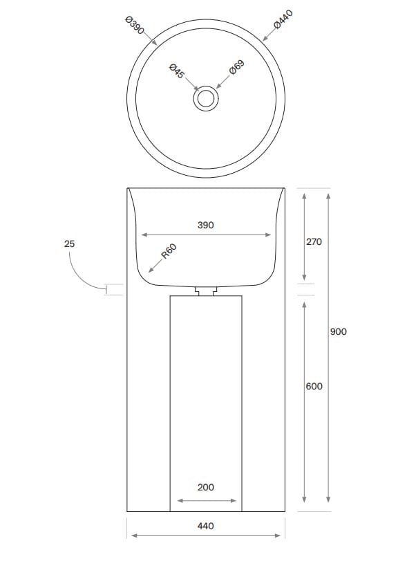 Круглый умывальник из натурального камня COCOON Maison ARCH-00005961 - Вид №6