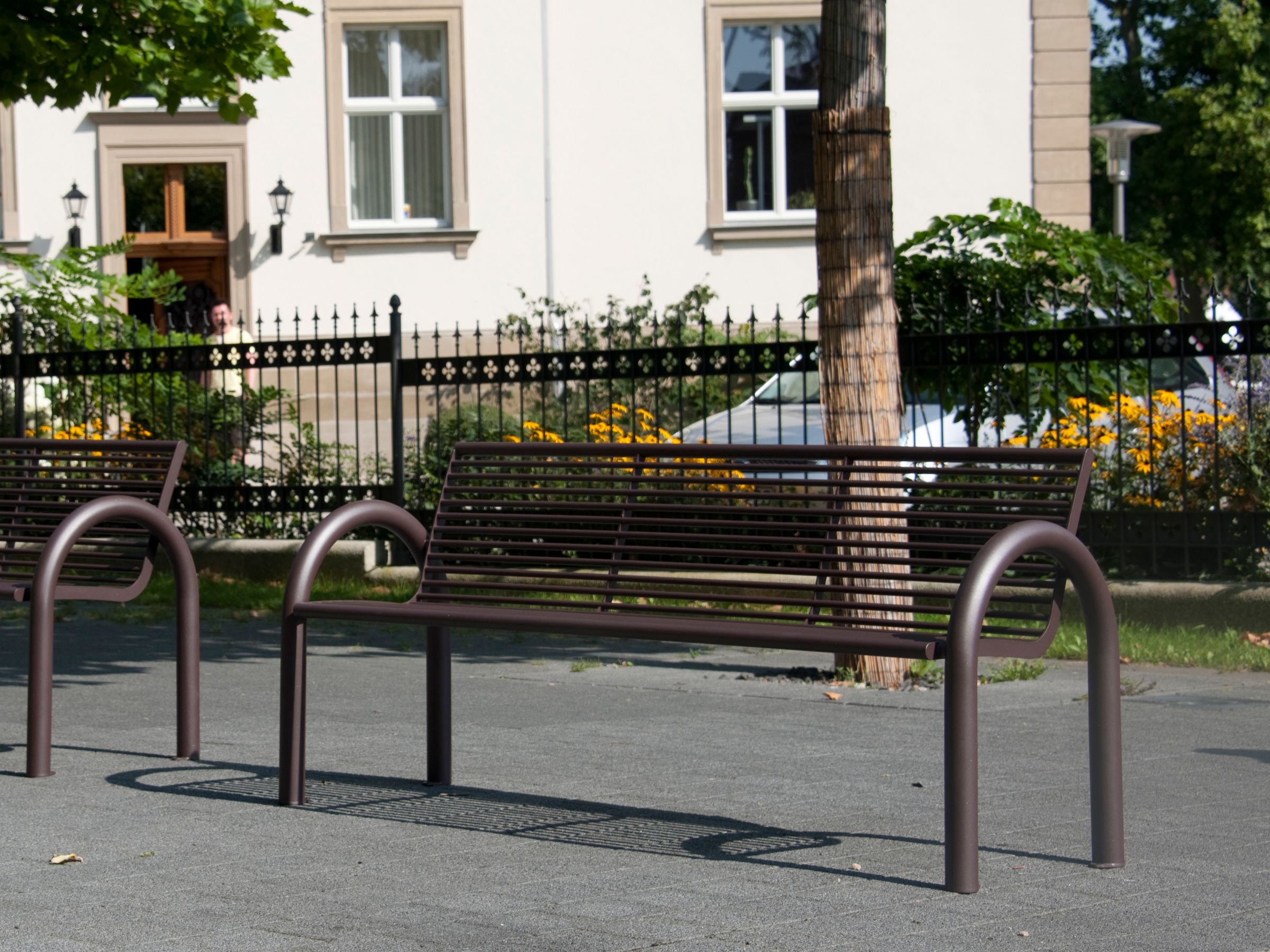 Скамья из нержавеющей стали со спинкой BENKERT BANKE Siardo ARCH-00139260 - Вид №1