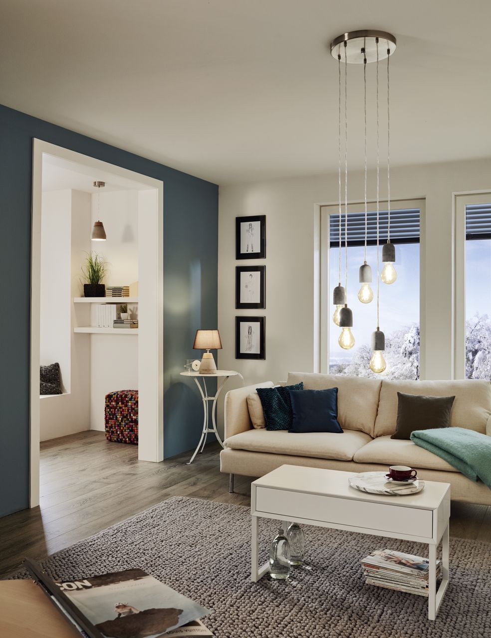 Подвесная люстра Eglo Silvares 95524 EGLO SILVARES 057034 Серый  - Вид №1