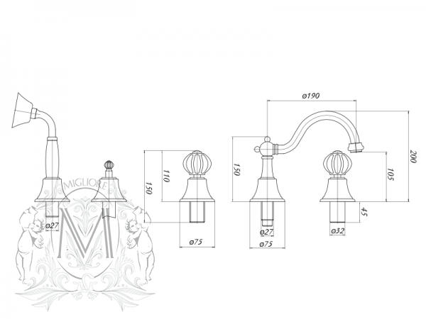 ML.OLV-5880.BO.DO Cмеситель Migliore  - Вид №1