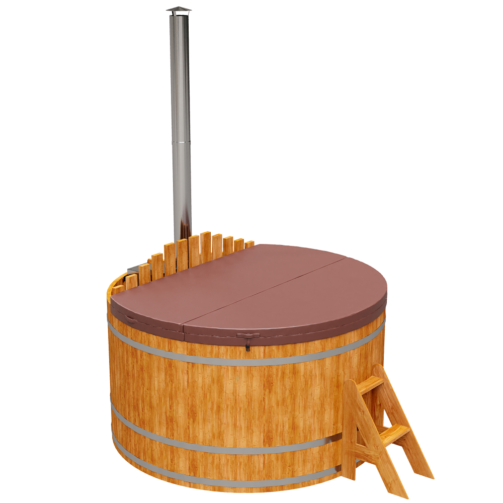 2111 Фурако из кедра D=1.8 с внутренней печкой. Высота 1,0м. Исполнение "Сращенная". Alyarus  - Вид №5