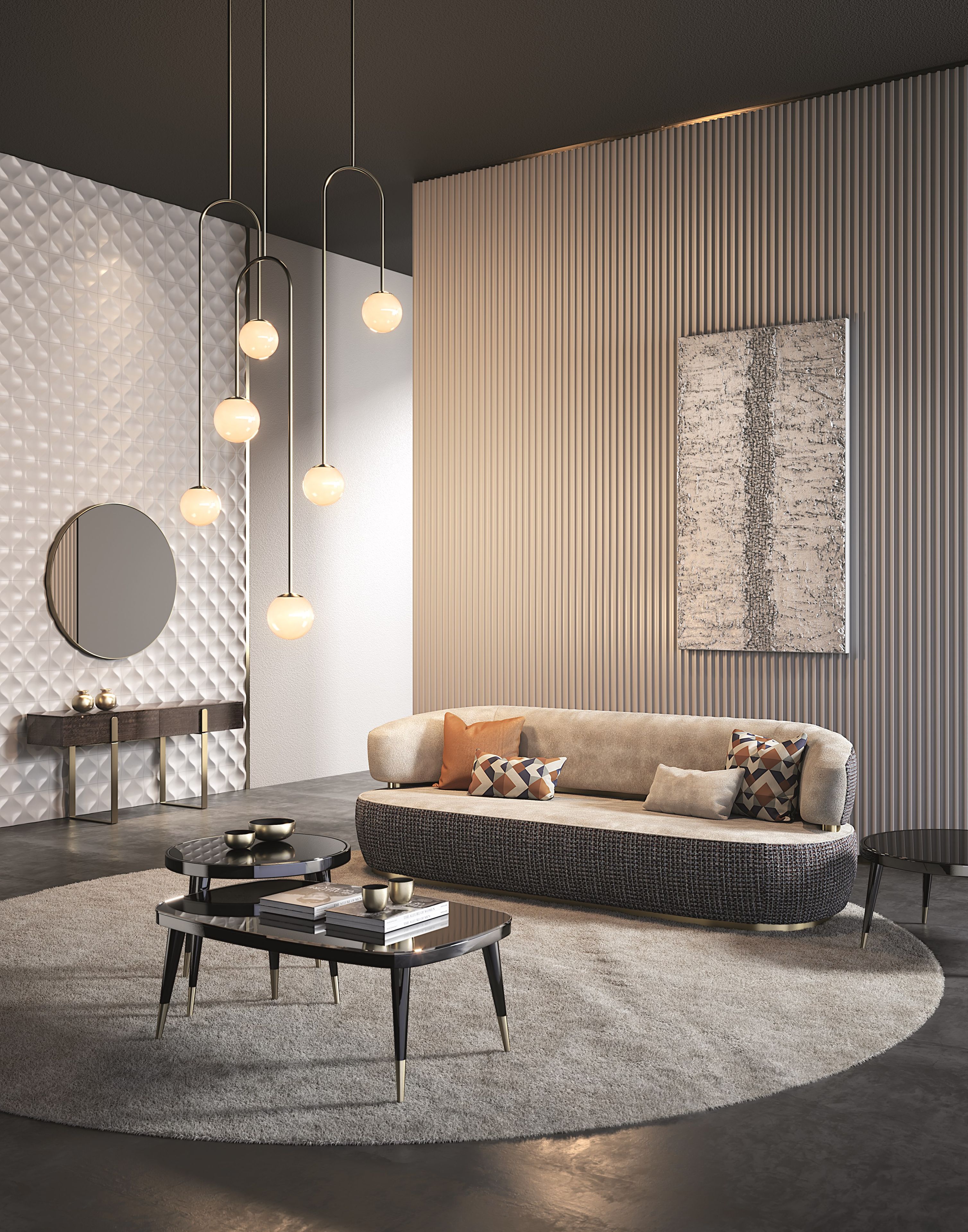 Круглый журнальный столик из лакированного стекла Capital Collection BLACK TIE D90 ARCH-00016939