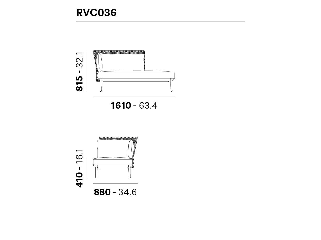 Ткань сад Dormeuse Pedrali Reva Cocoon ARCH-00084619 - Вид №1
