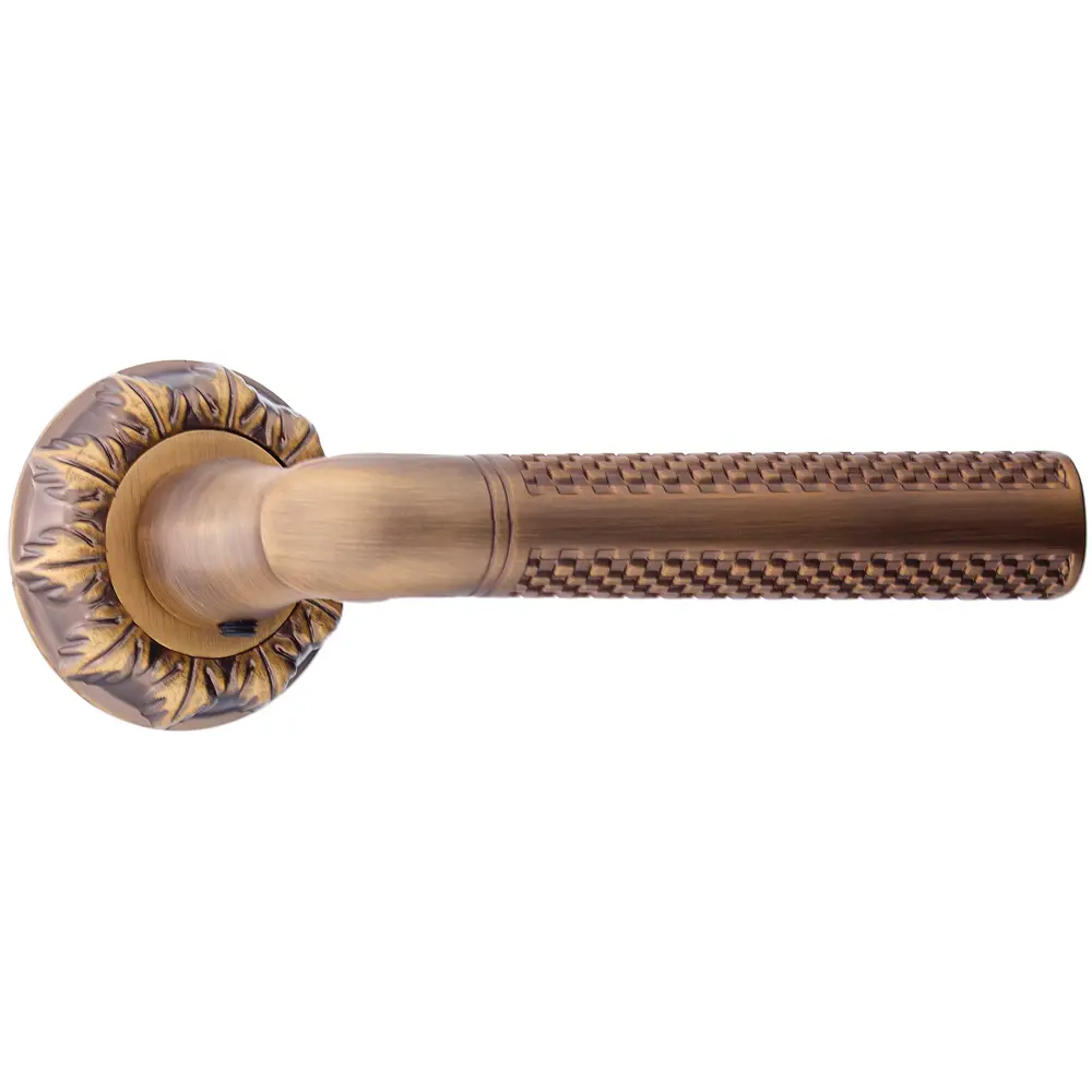 Ручки дверные на розетке Renz Леон, ЦАМ, цвет кофе STLM-2087168