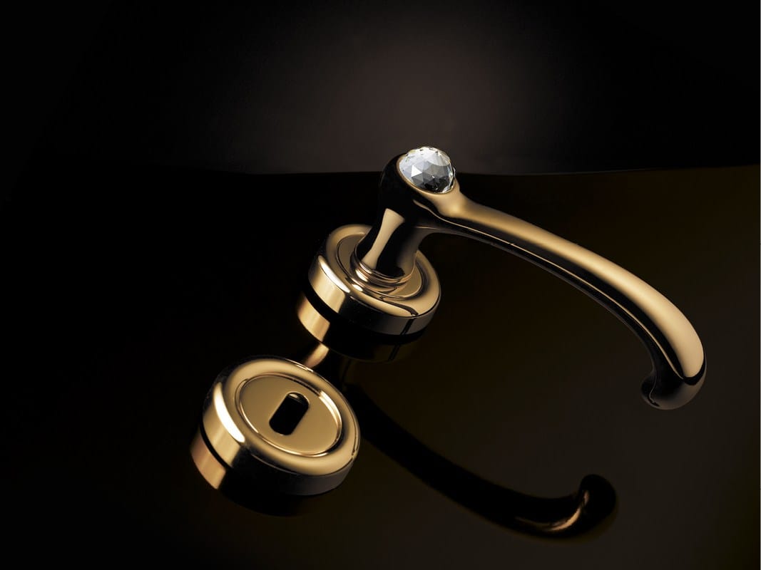 Хромированная латунная ручка с кристаллами Swarovski® на пластине LINEA CALI' Idea Crystal ARCH-00087913 - Вид №1