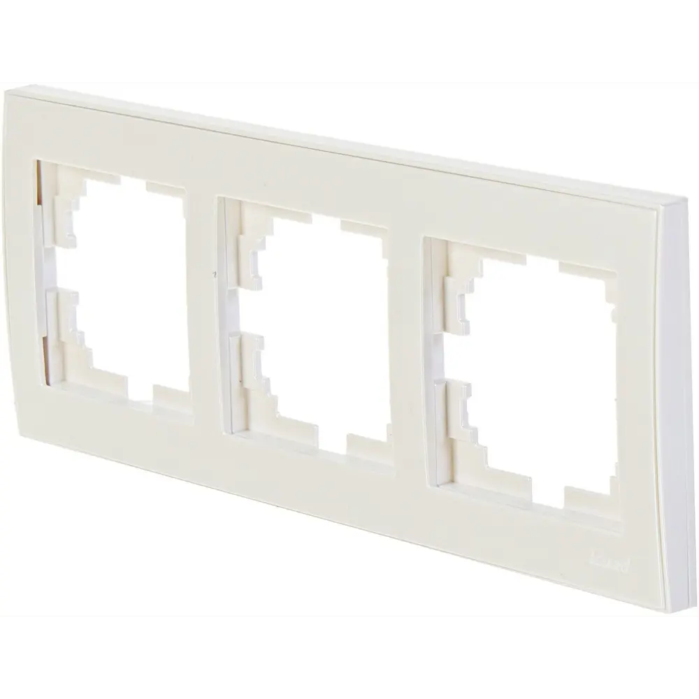 Рамка для розеток и выключателей Lezard Rain 3 поста, цвет жемчужно-белый матовый STLM-2016952 - Вид №1