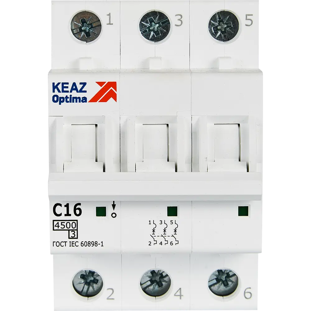 Автоматический выключатель КЭАЗ Opti Din BM63 3P 16A для надежной защиты электросети 89206647 STLM-1118038 - Вид №1