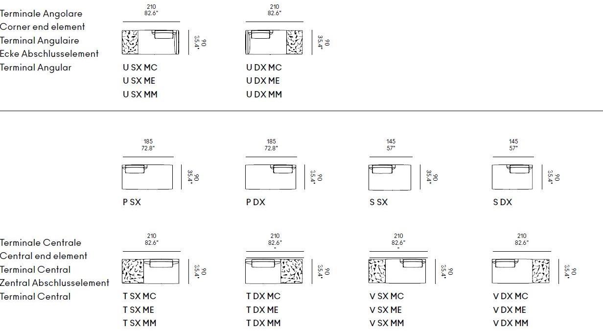 Casamania & Horm Модульный диван со съемным чехлом из ткани или кожи Dizzy sun-id-1374910 - Вид №6