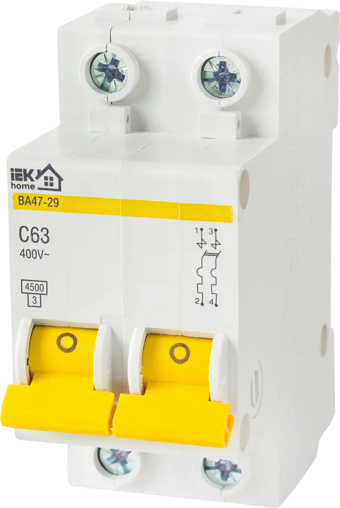 Автоматический выключатель IEK Home ВА47-29 на 63А для защиты электросетей 18072416