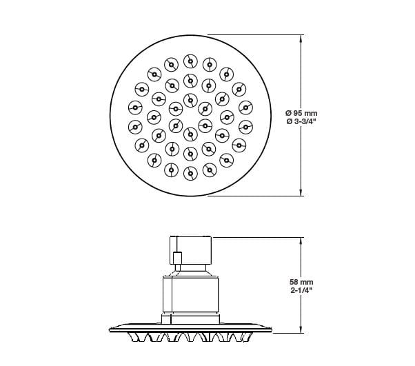 Круглая потолочная душевая головка из нержавеющей стали BARIL TET-0413-01 ARCH-00072577 - Вид №2