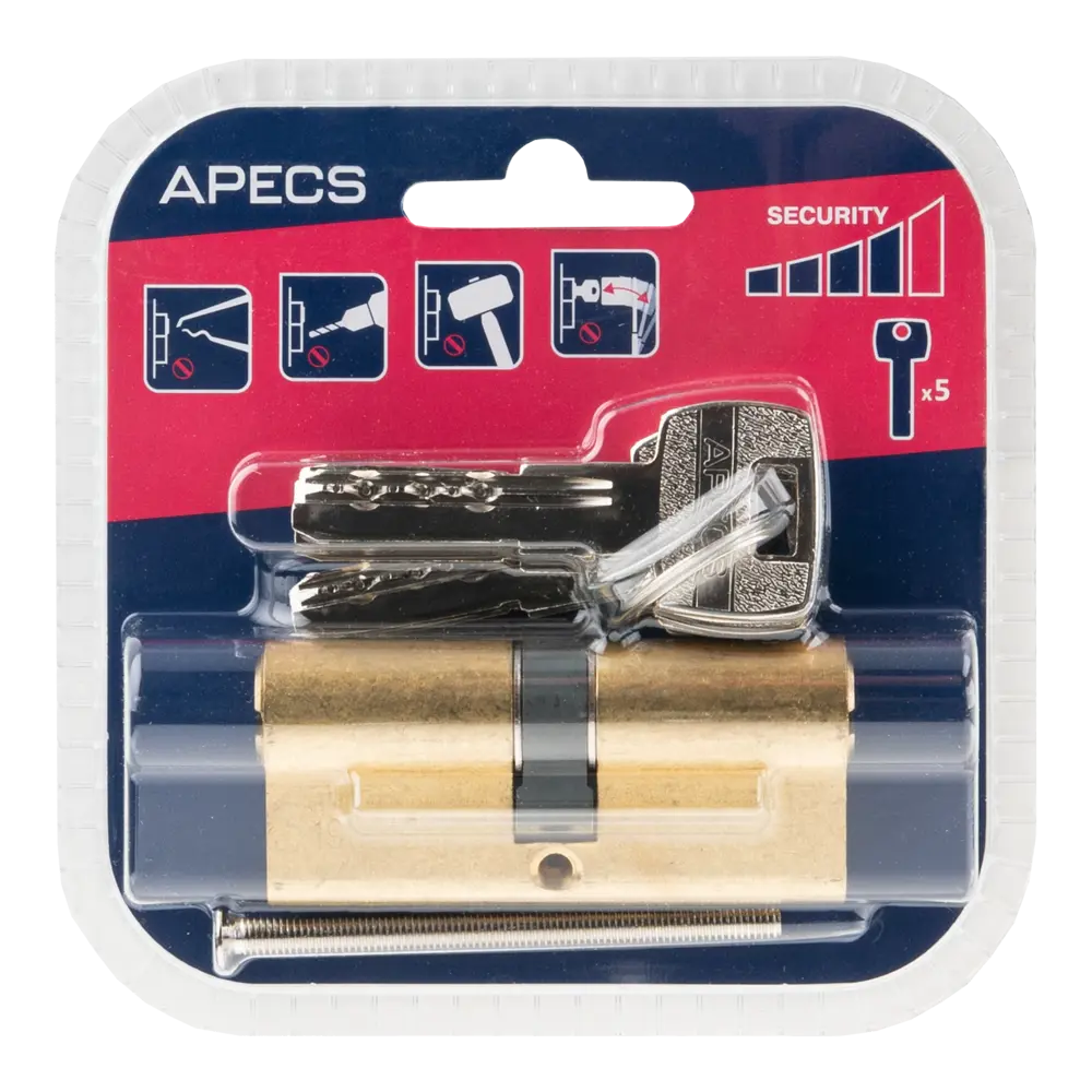 Цилиндровый механизм Apecs Pro LM-70-G для металлических дверей с защитой от взлома 84168103 SM STLM-0898599 - Вид №2